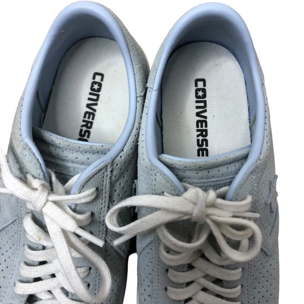 Converse All Star Suede Leather Low Top Blue Sneaker 7.5  Retro Low Profile Shoe